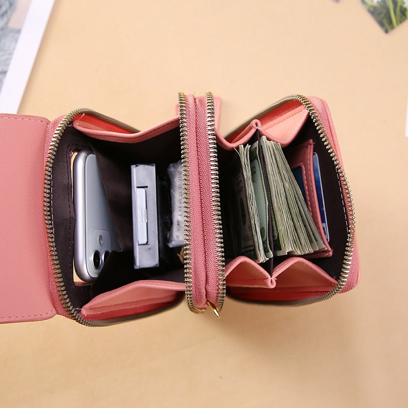 Bolsa Carteira Com Visor Para Celular Tecnologia Antifurto