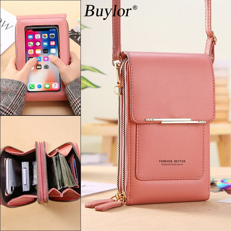 Bolsa Carteira Com Visor Para Celular Tecnologia Antifurto
