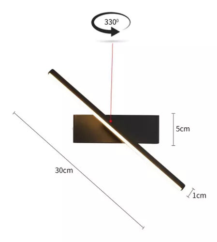 Luminária de Parede Giratória 330° Para Quarto Sala Moderna Luz de Parede LED
