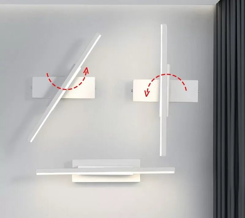 Luminária de Parede Giratória 330° Para Quarto Sala Moderna Luz de Parede LED