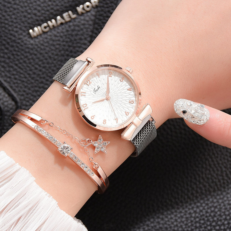 Relógio Feminino Luxo Quartzo + Pulseira