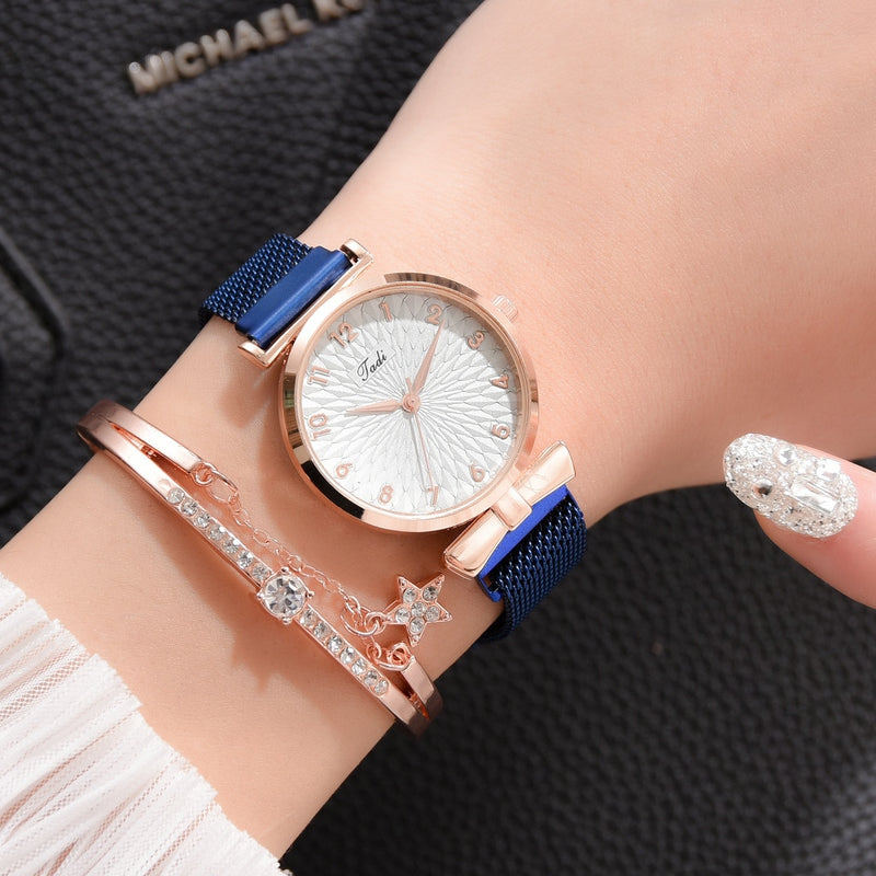 Relógio Feminino Luxo Quartzo + Pulseira