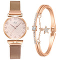 Relógio Feminino Luxo Quartzo + Pulseira