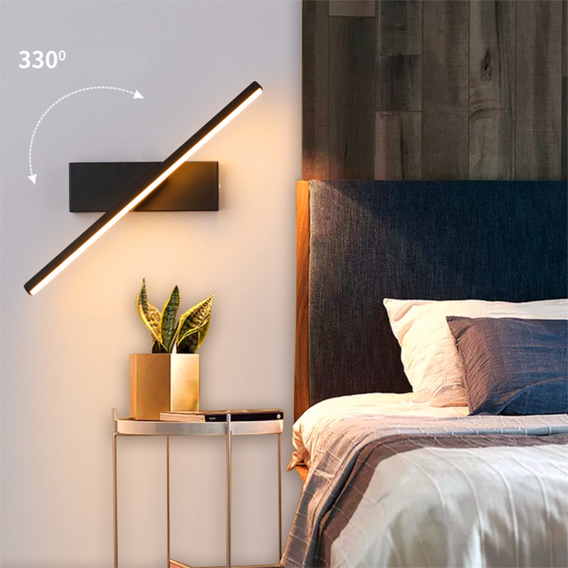 Luminária de Parede Giratória 330° Para Quarto Sala Moderna Luz de Parede LED