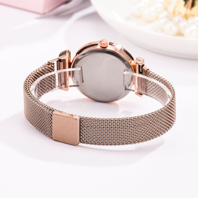 Relógio Feminino Luxo Quartzo + Pulseira