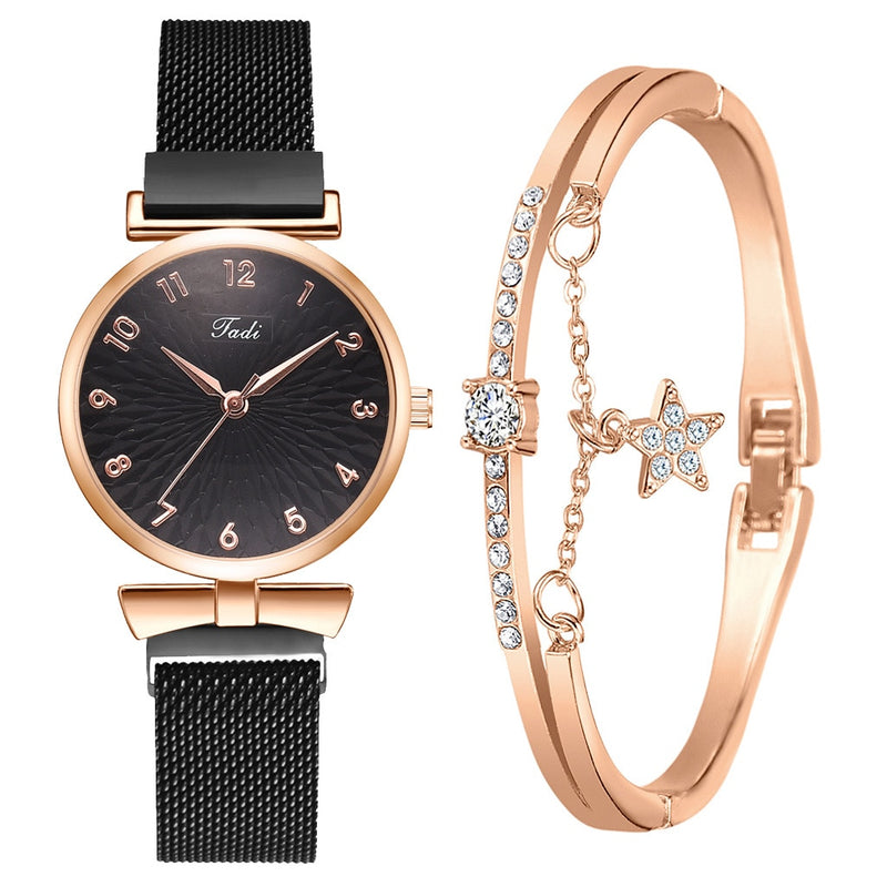 Relógio Feminino Luxo Quartzo + Pulseira