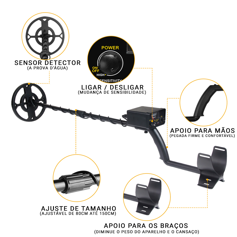 Detector de Metais Prata e Ouro Pedra Preciosas Magnético Profissional